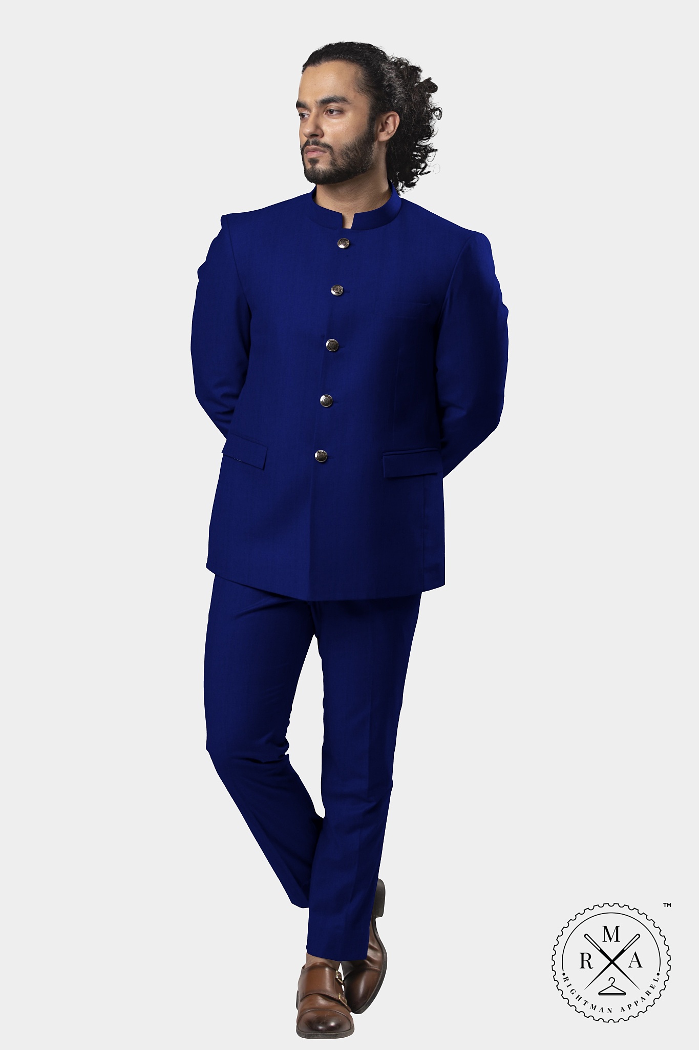 Solid Blue TR Jodhpuri Suit SU41